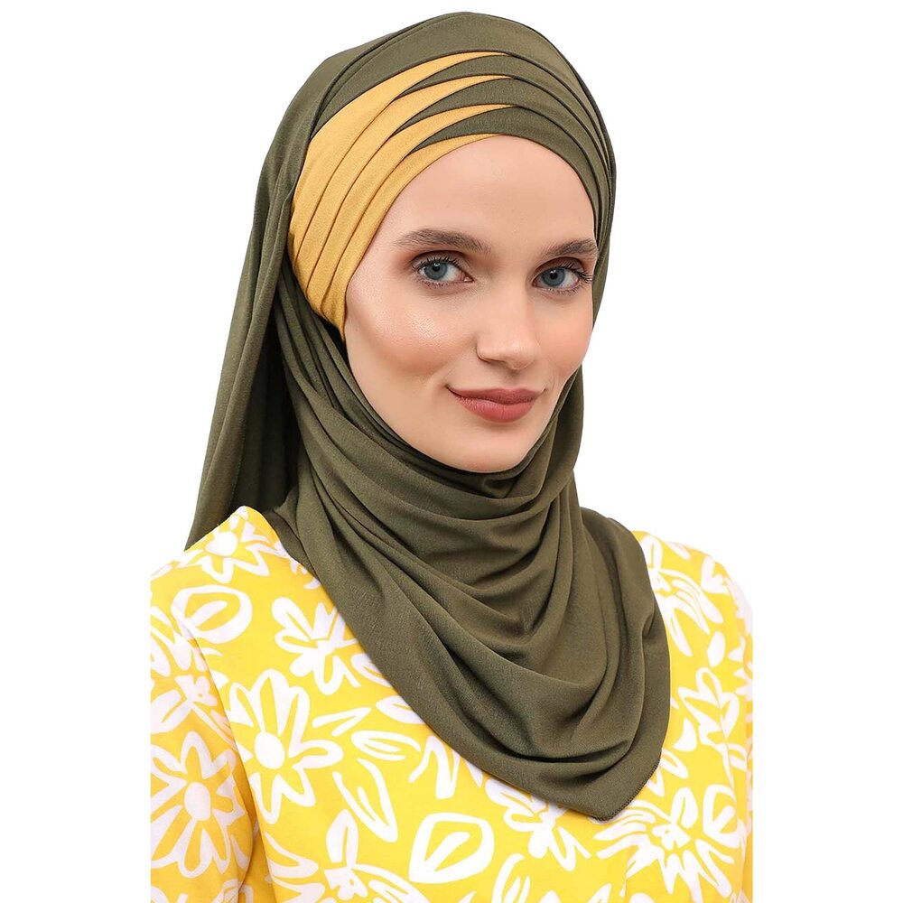 9869 Hijab Muslim Scarves %100 Cotton Presewn Jersey Shawl Turban